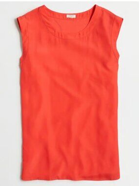J.Crew Drapey Blouse Top Shirt Small Sleeveless Red Orange Small Papaya
